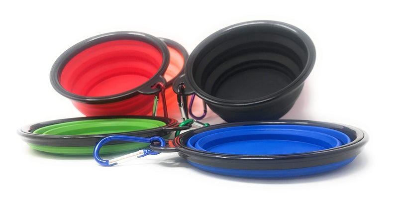 Funiverse Bulk Pack 6 Collapsible Silicon Travel Dog Water or Food Bowl - Image 2
